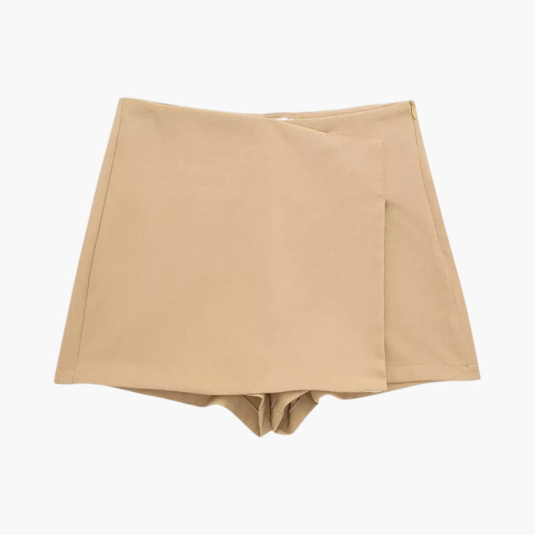 Women's skirt shorts with crossed front and inner shorts