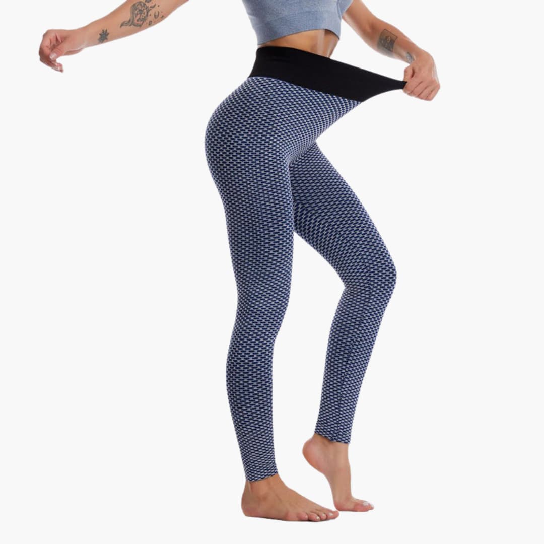 Legging de sport femme à taille élastique et surface à motifs