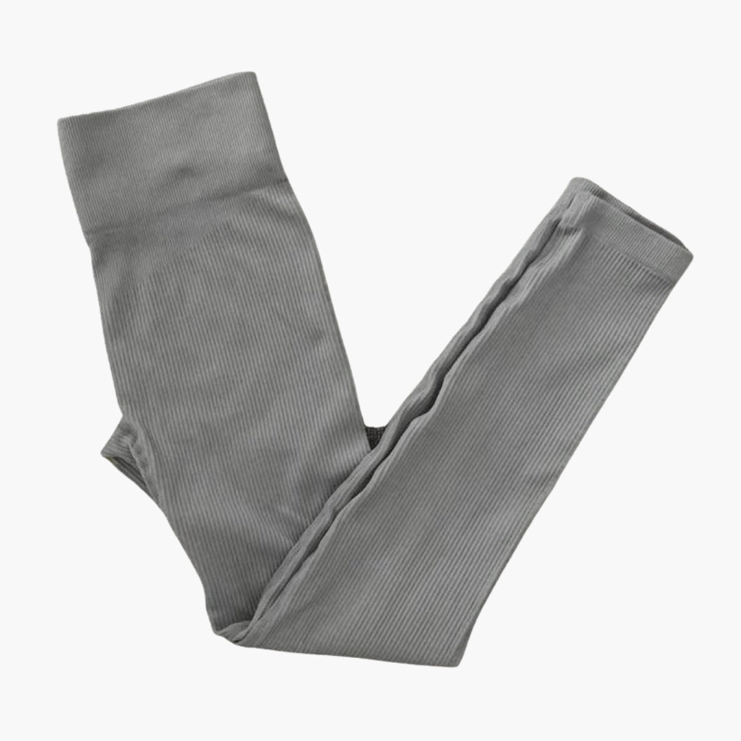 Leggings sportivi da donna con effetto a coste