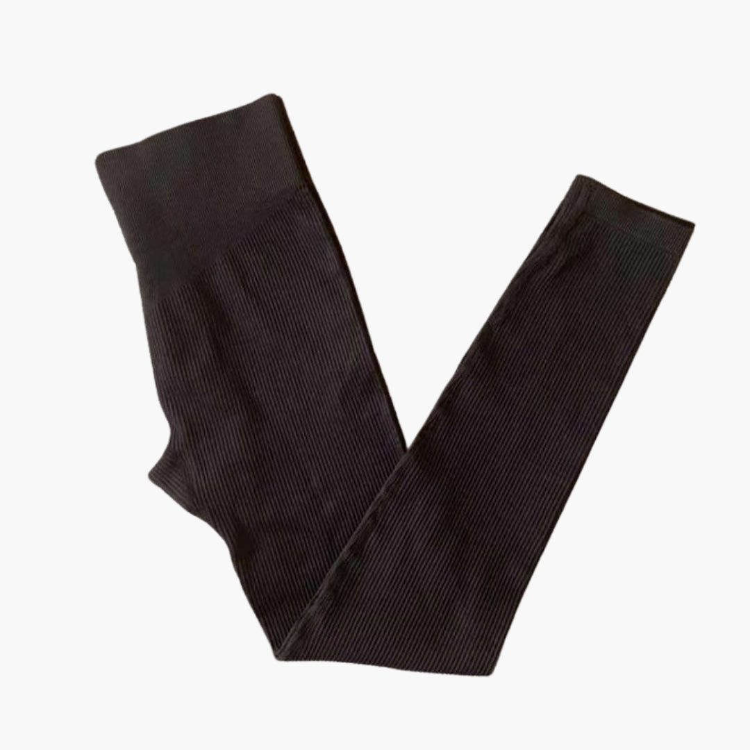 Leggings sportivi da donna con effetto a coste