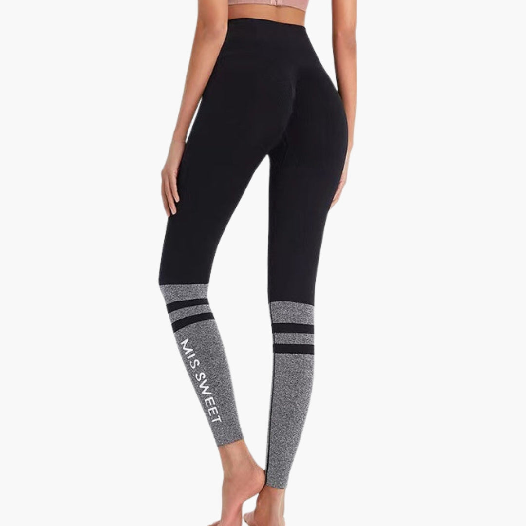 Leggings sportivi da donna a vita alta con motivo sfumato