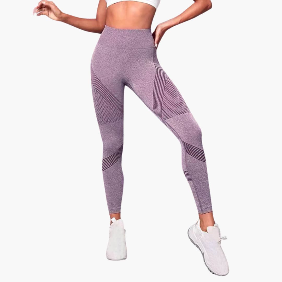 Legging desportivo para mulher de cintura alta com painéis vazados e design sem costuras