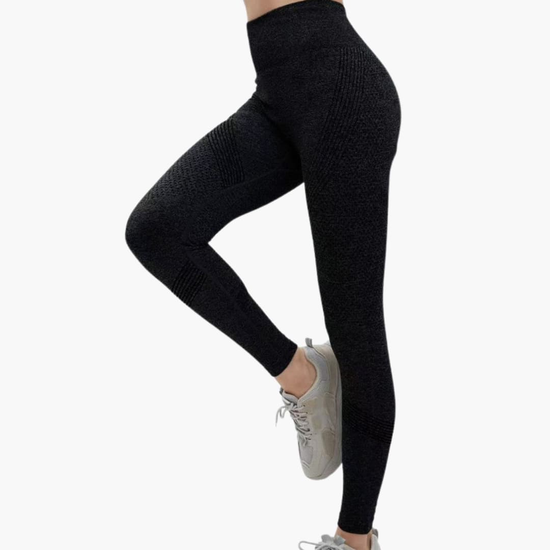 Legging desportivo para mulher de cintura alta com painéis vazados e design sem costuras