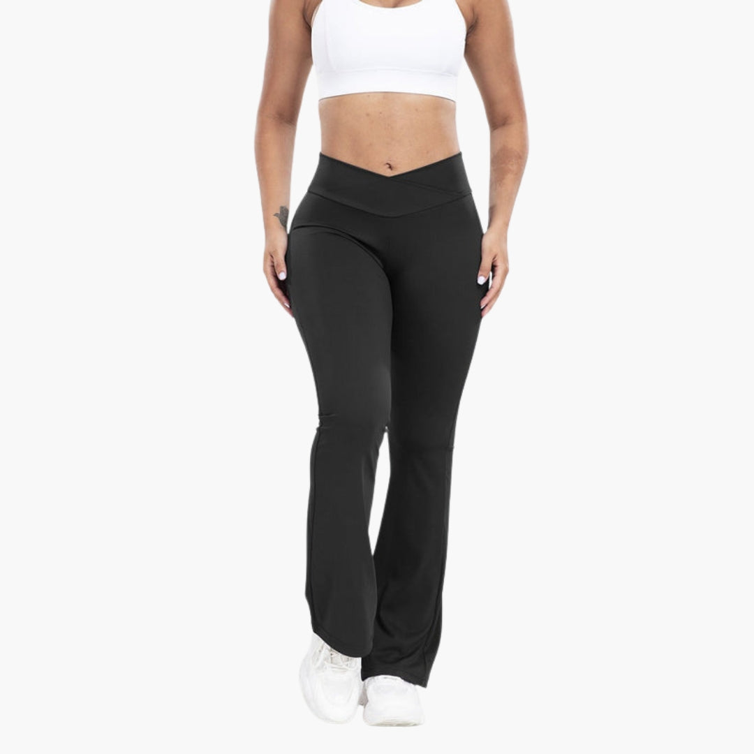 Leggings svasati da donna a vita alta con cuciture innovative