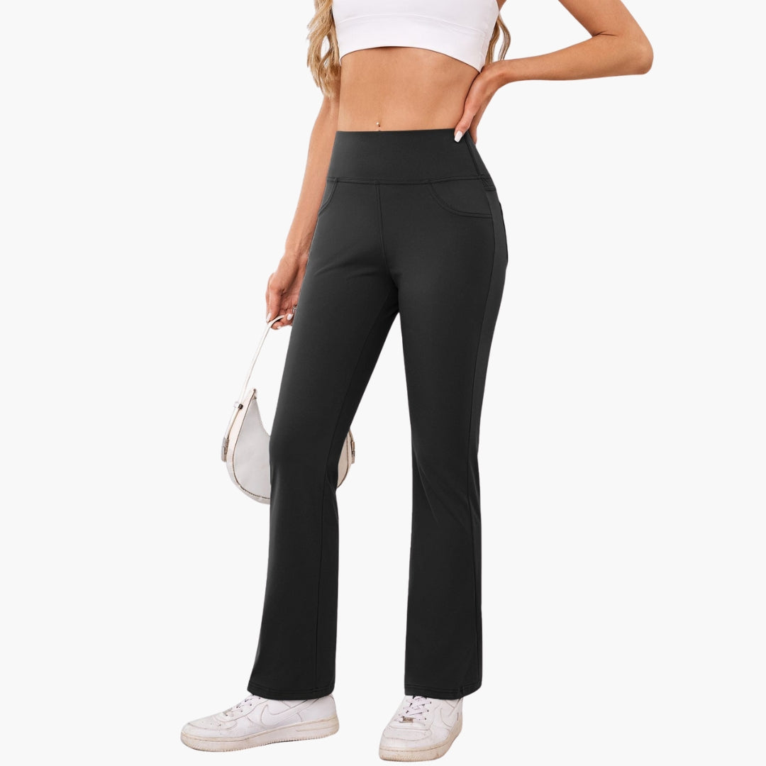High-waisted women's sports leggings with pockets