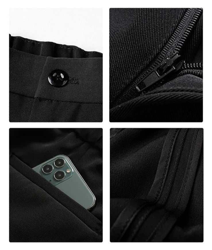 Pantalon homme | pantalon formel élégant à coupe fluide pour le travail et le soir
