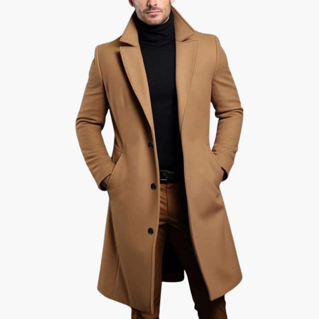 Long trench homme à col à revers