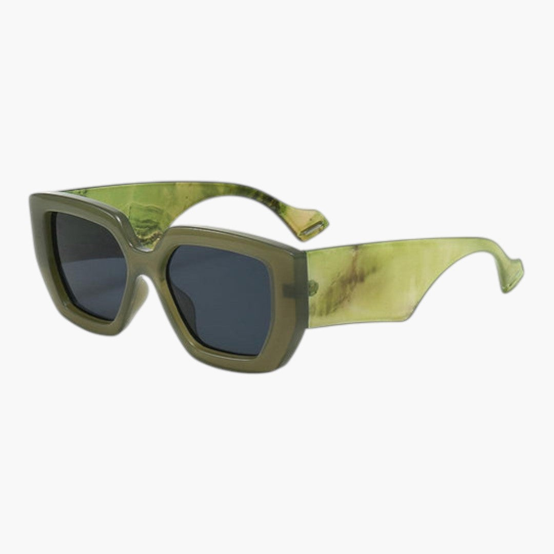 Women's Sunglasses with Square Frame and Wide Temples