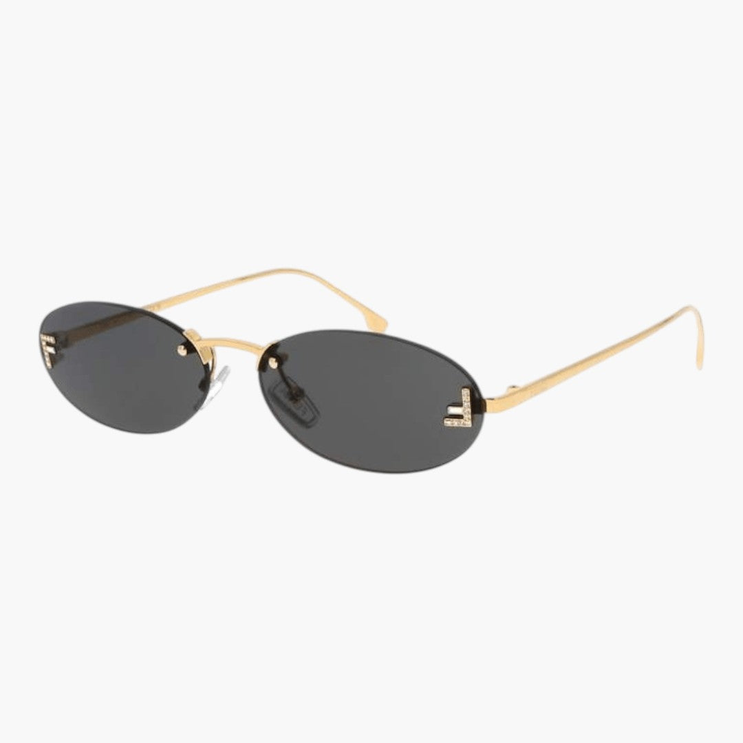 Lunettes de Soleil Femme avec Verres Ovales et Monture Sans Contour