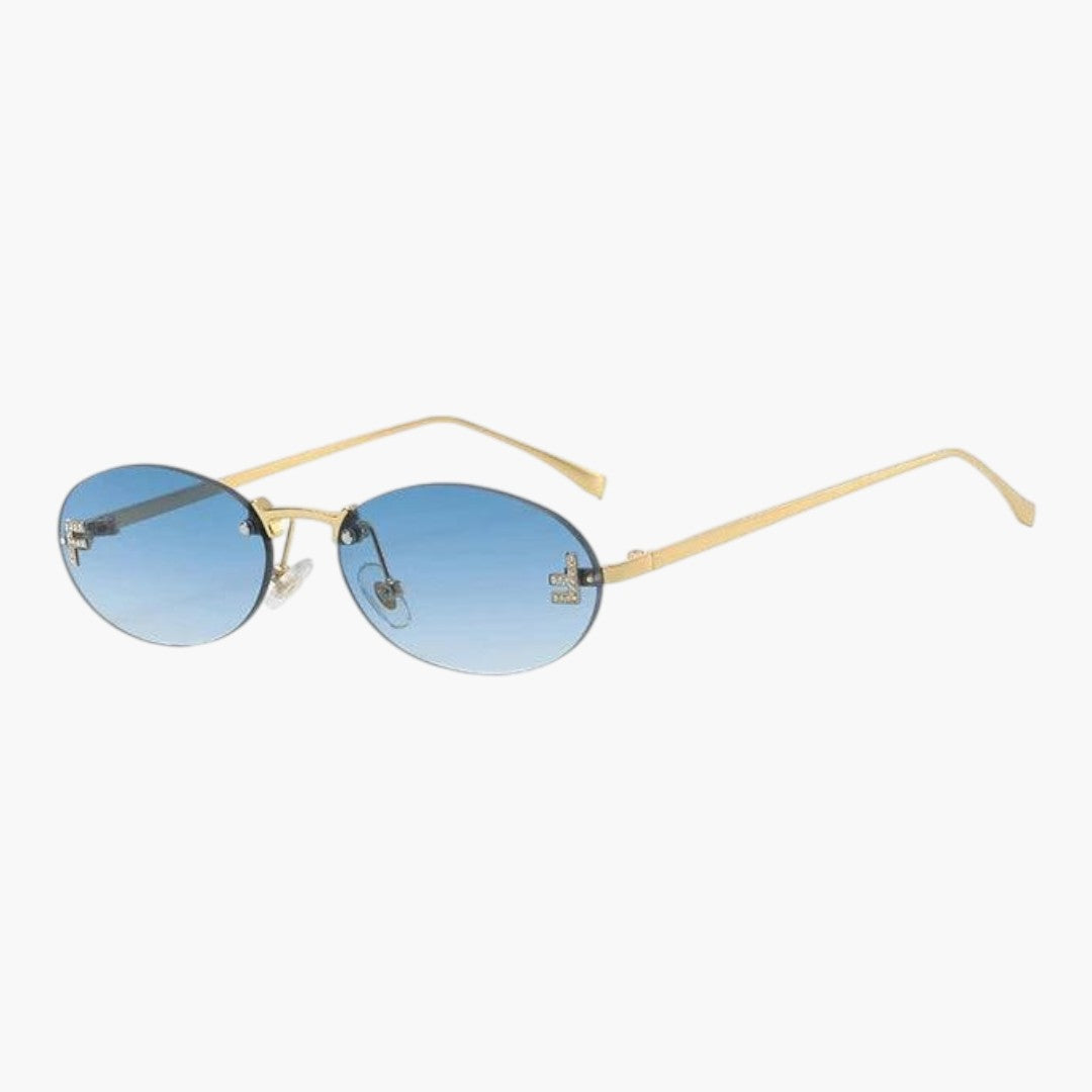 Lunettes de Soleil Femme avec Verres Ovales et Monture Sans Contour