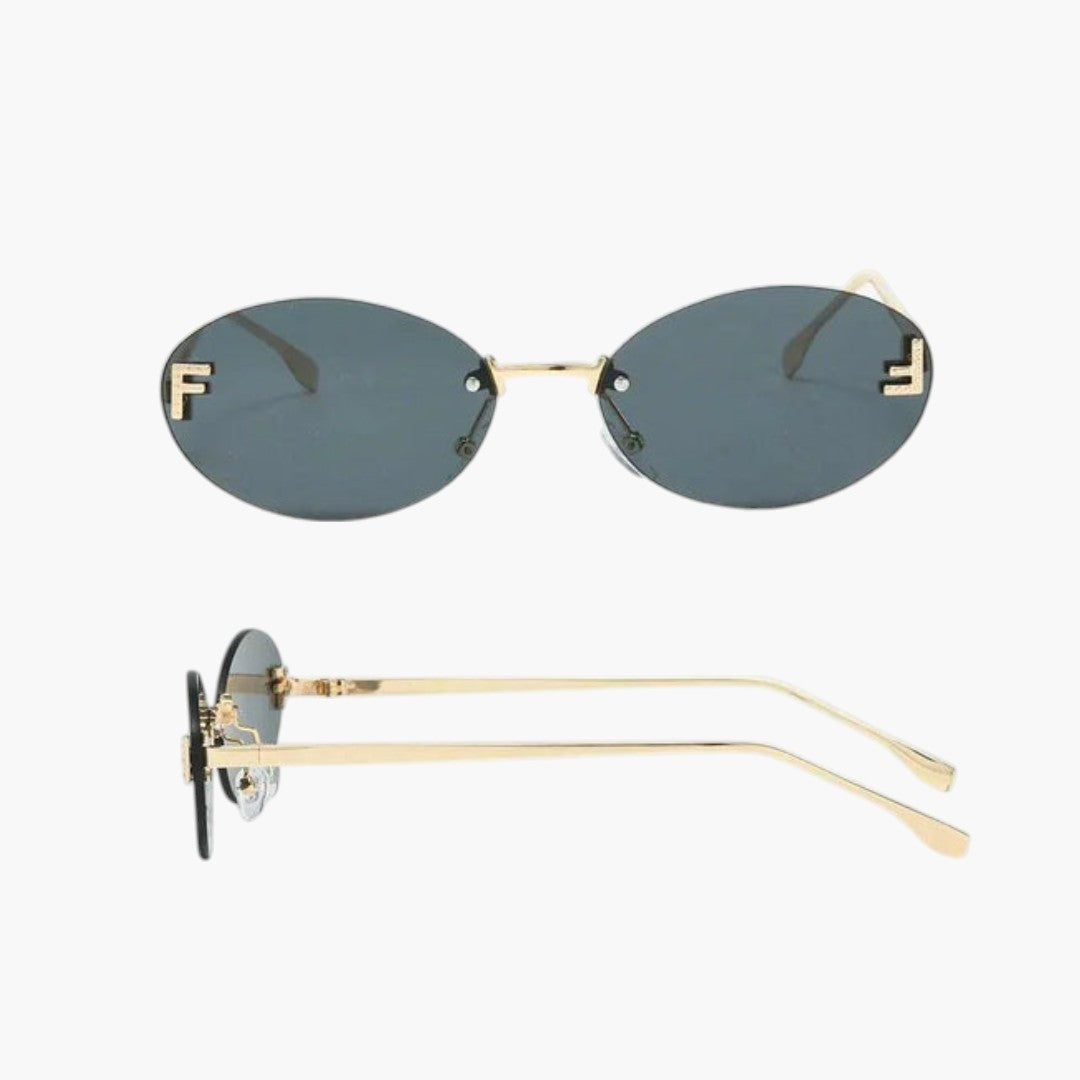 Lunettes de Soleil Femme avec Verres Ovales et Monture Sans Contour