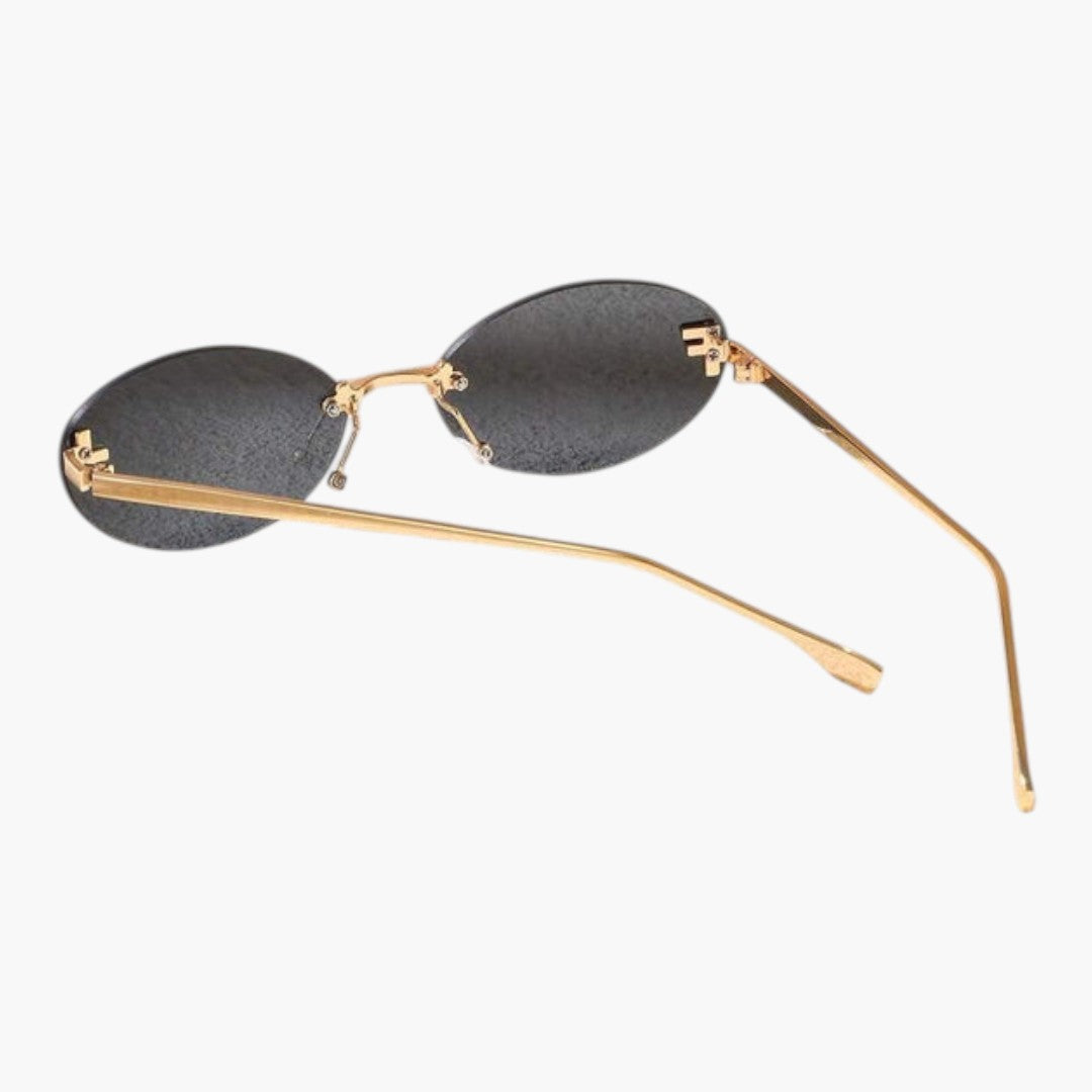 Lunettes de Soleil Femme avec Verres Ovales et Monture Sans Contour