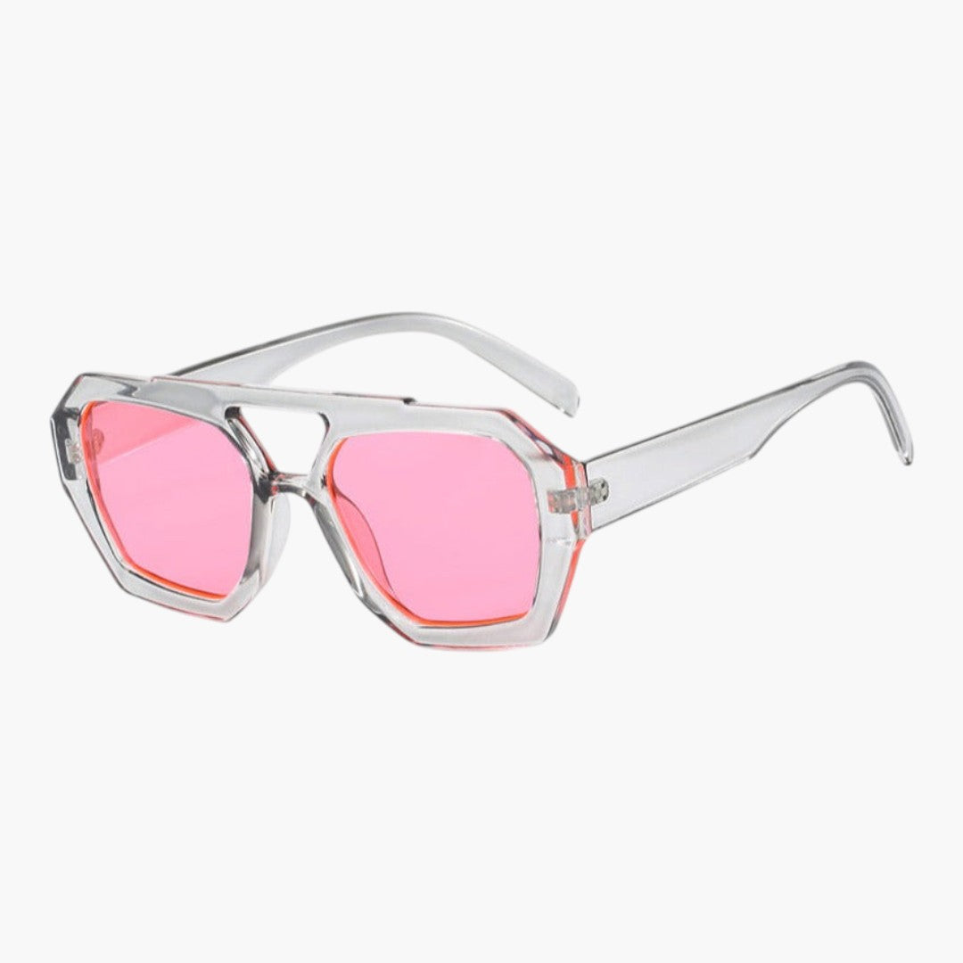 Lunettes de soleil femmes avec monture géométrique et verres teintés