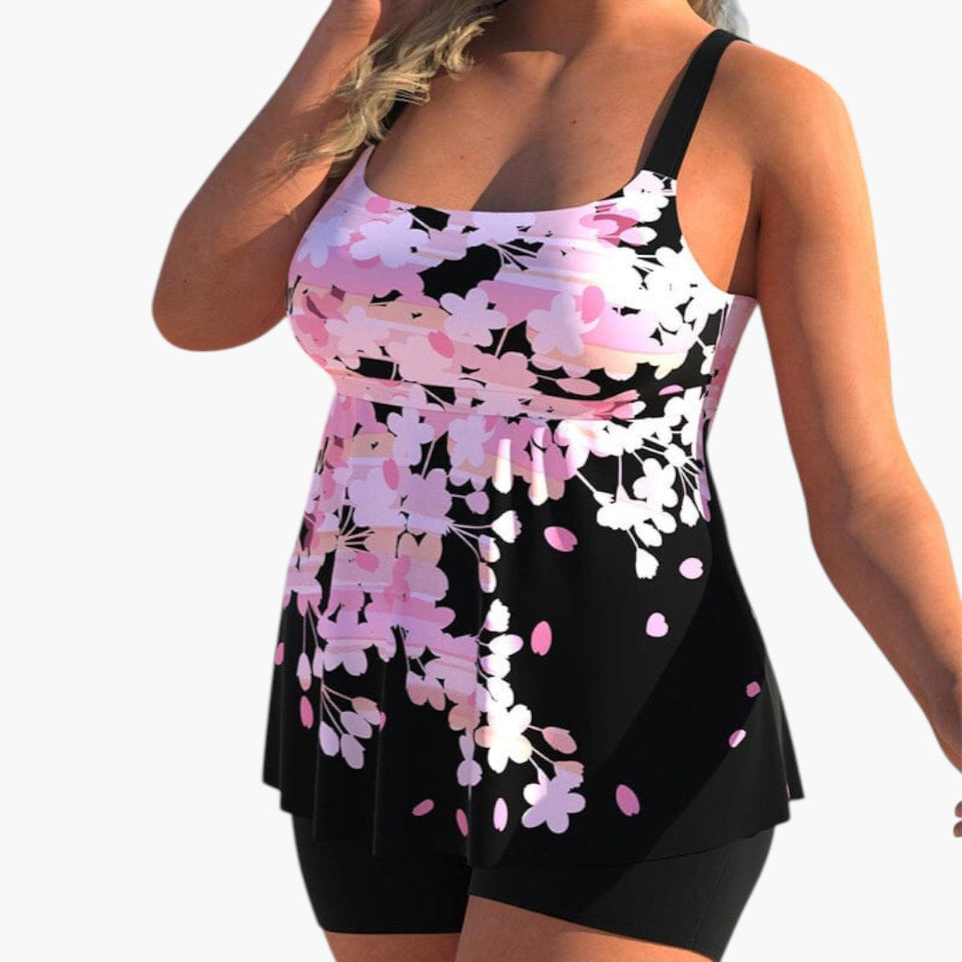 Two-piece women's swimsuit with shoulder straps