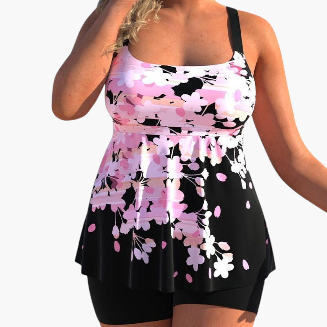 Two-piece women's swimsuit with shoulder straps