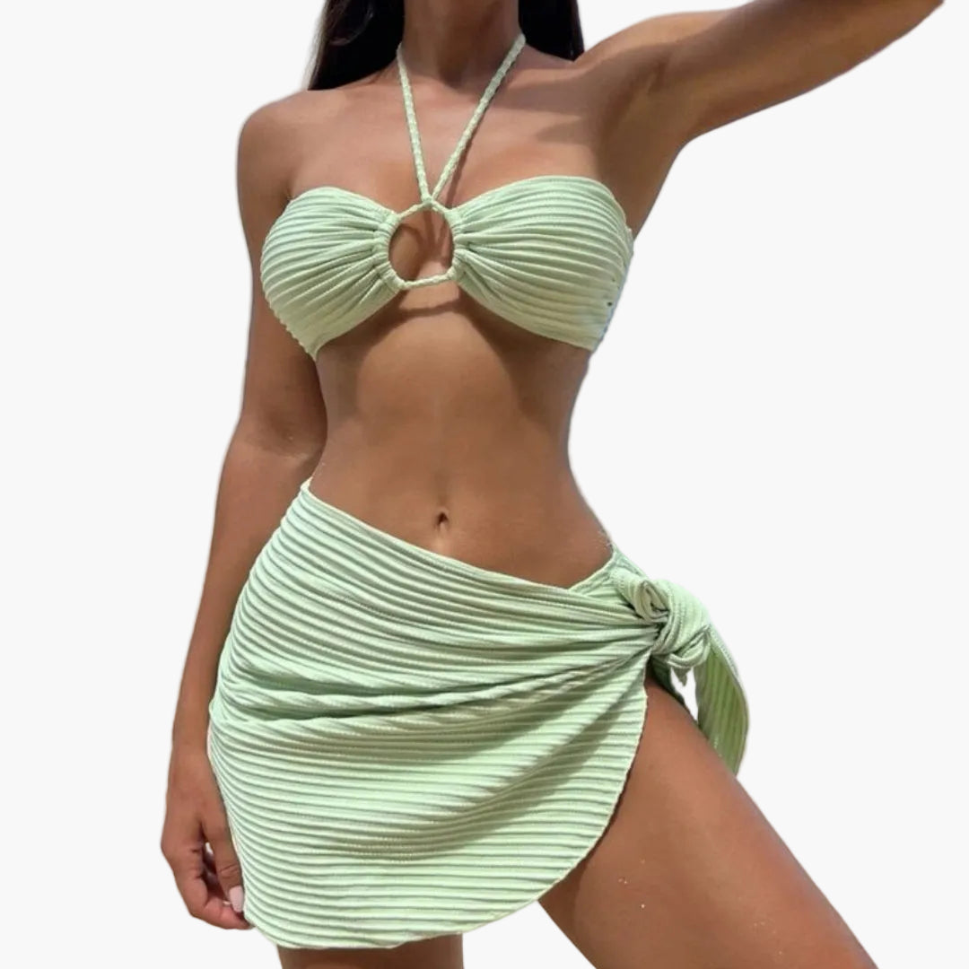 Maillot de bain ensemble de 2 pièces femme avec encolure bikini