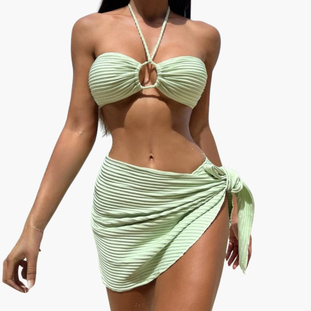 Maillot de bain ensemble de 2 pièces femme avec encolure bikini