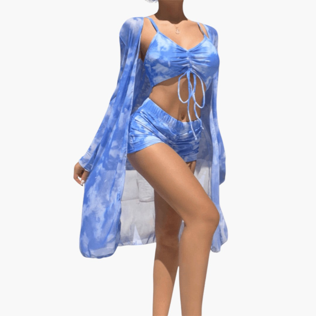 Ensemble bikini pour femmes avec haut à col en V