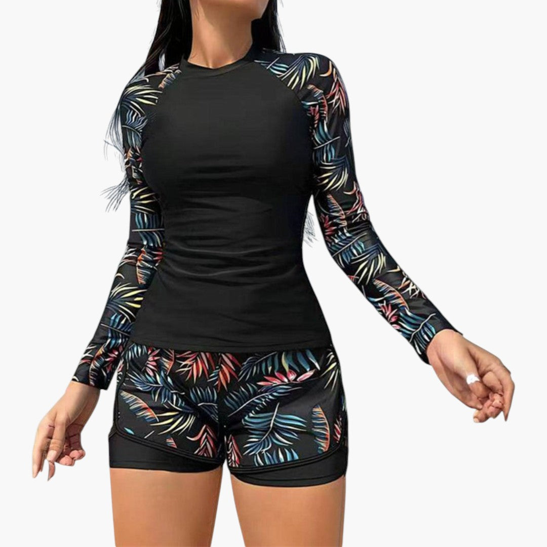 Long-sleeved tankini swimsuit for women