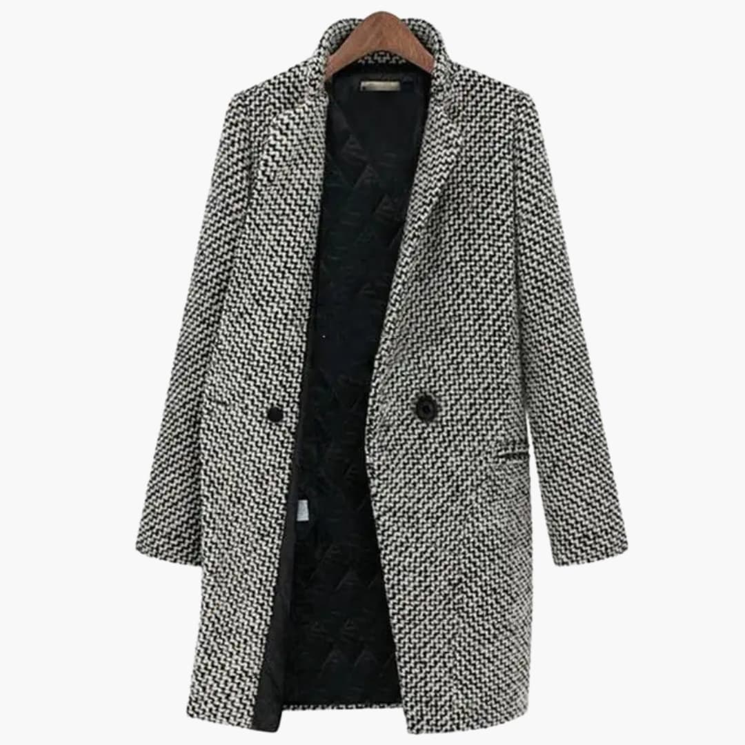 Cappotto blazer donna con bottone singolo e tasche laterali