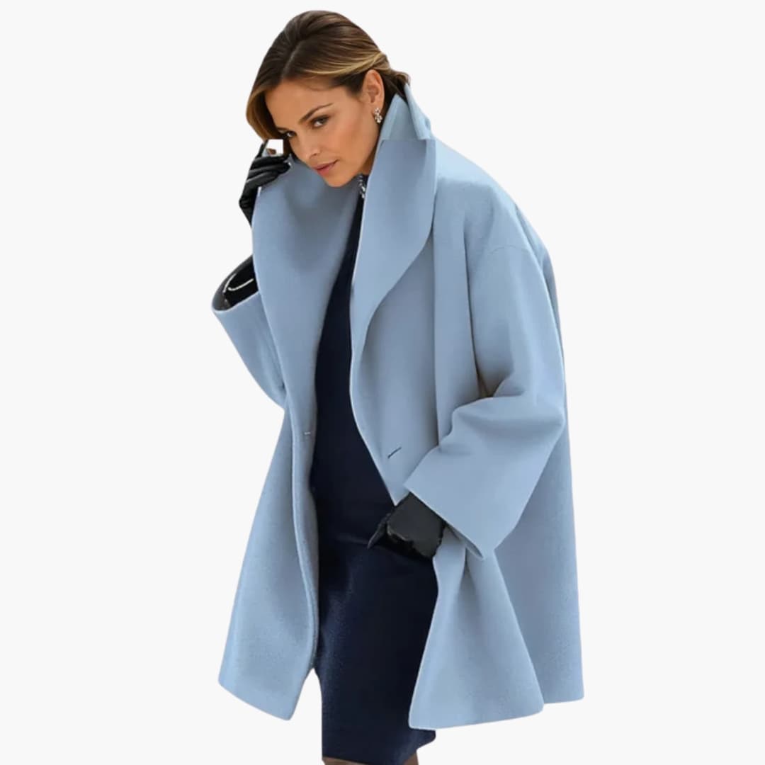 Manteau Femme Mi-Long avec Col Large
