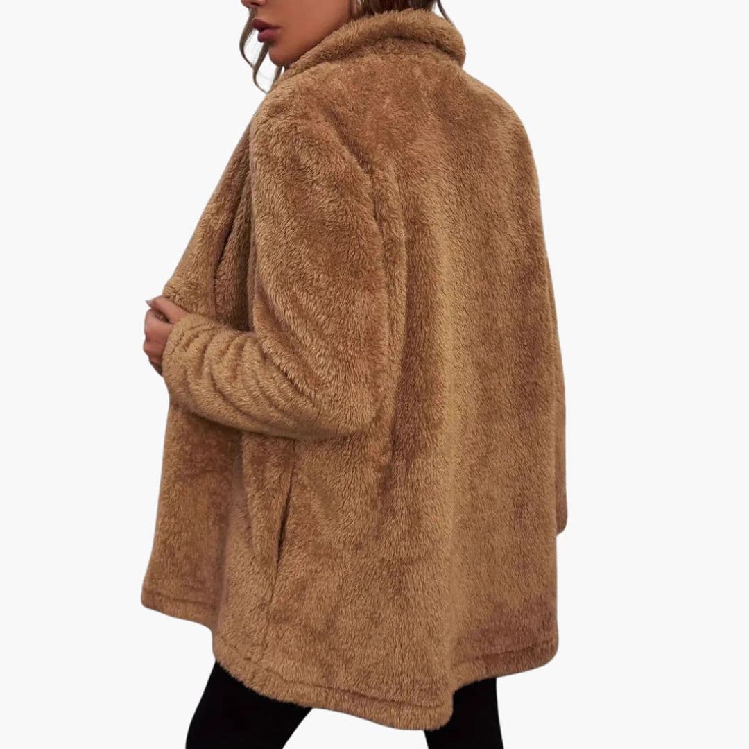 Manteau Femme Ouvert avec Surface Duveteuse