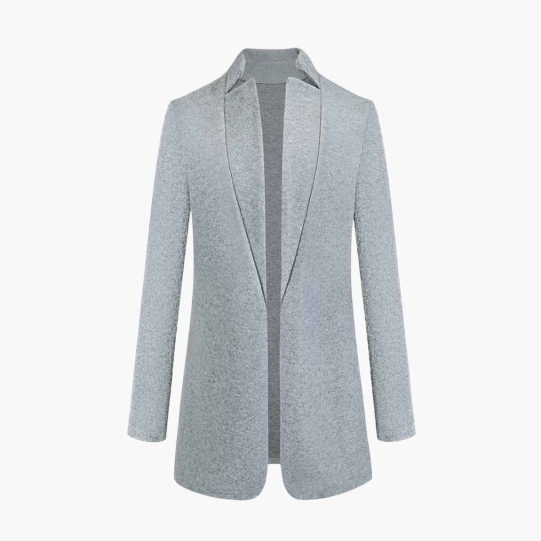 Manteau Femme avec Col à Revers et Ouverture Devant