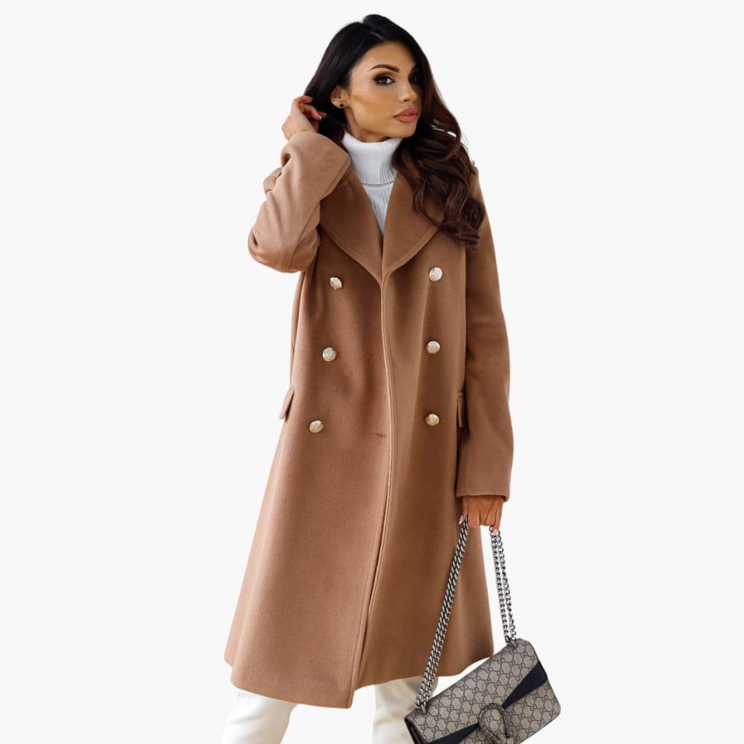 Manteau Long Femme avec Boutons Devant