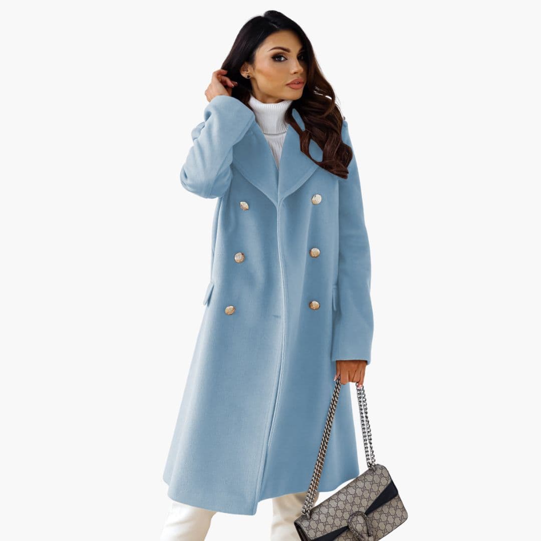 Manteau Long Femme avec Boutons Devant
