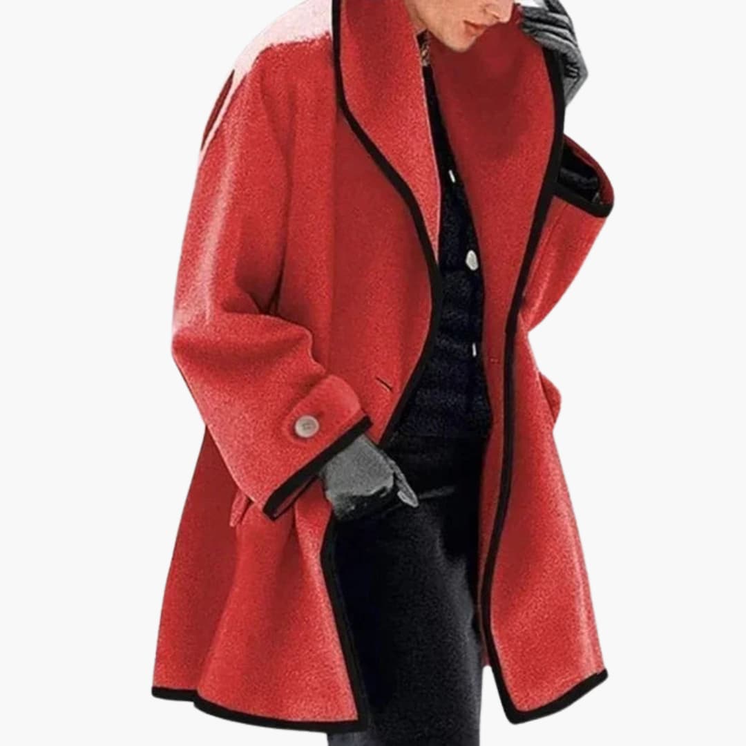 Manteau à capuche pour femme avec fermeture à boutons et poches avant