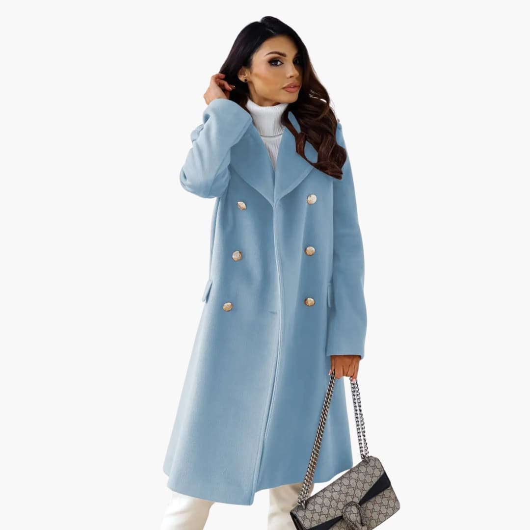 Women's double-breasted wool coat with elegant cut