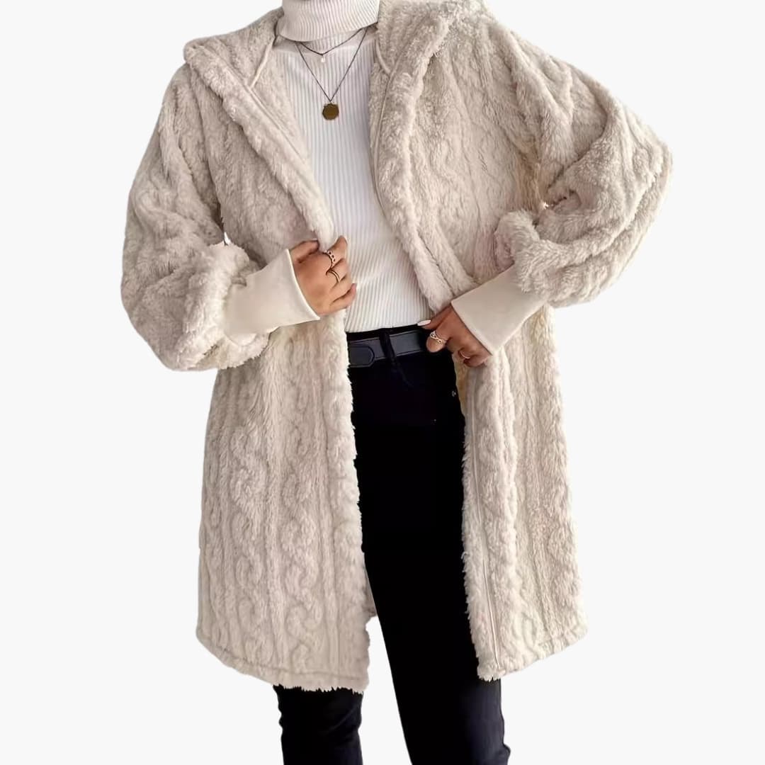 Abrigo de mujer con capucha y mangas largas