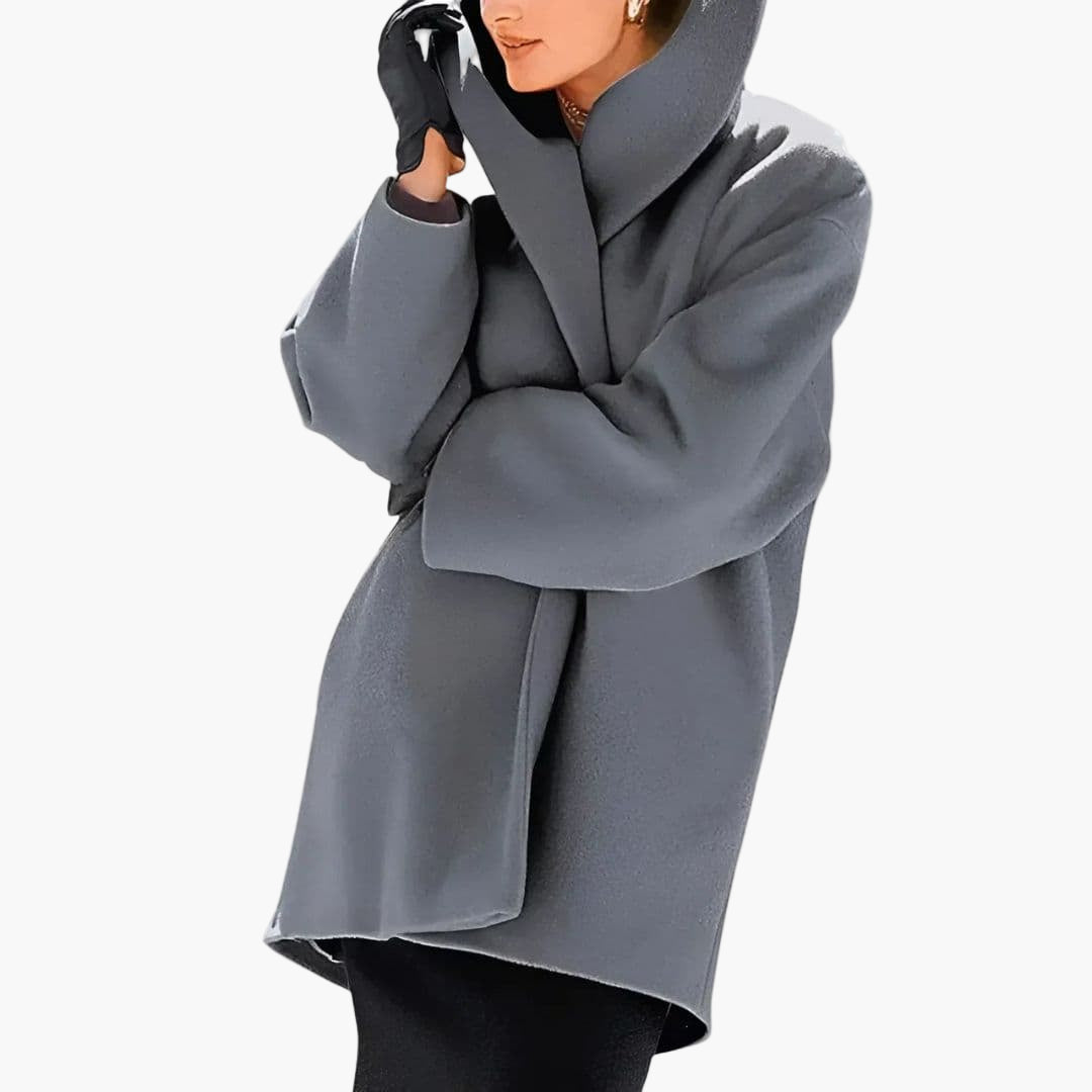 Manteau femme à large col avec Manches Longues