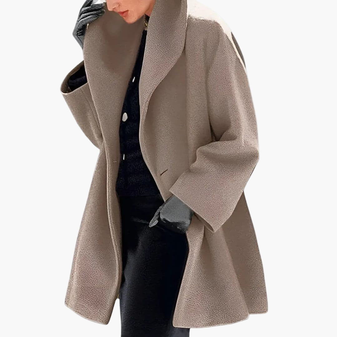 Manteau femme à large col avec Manches Longues