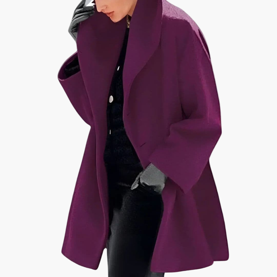 Manteau femme à large col avec Manches Longues