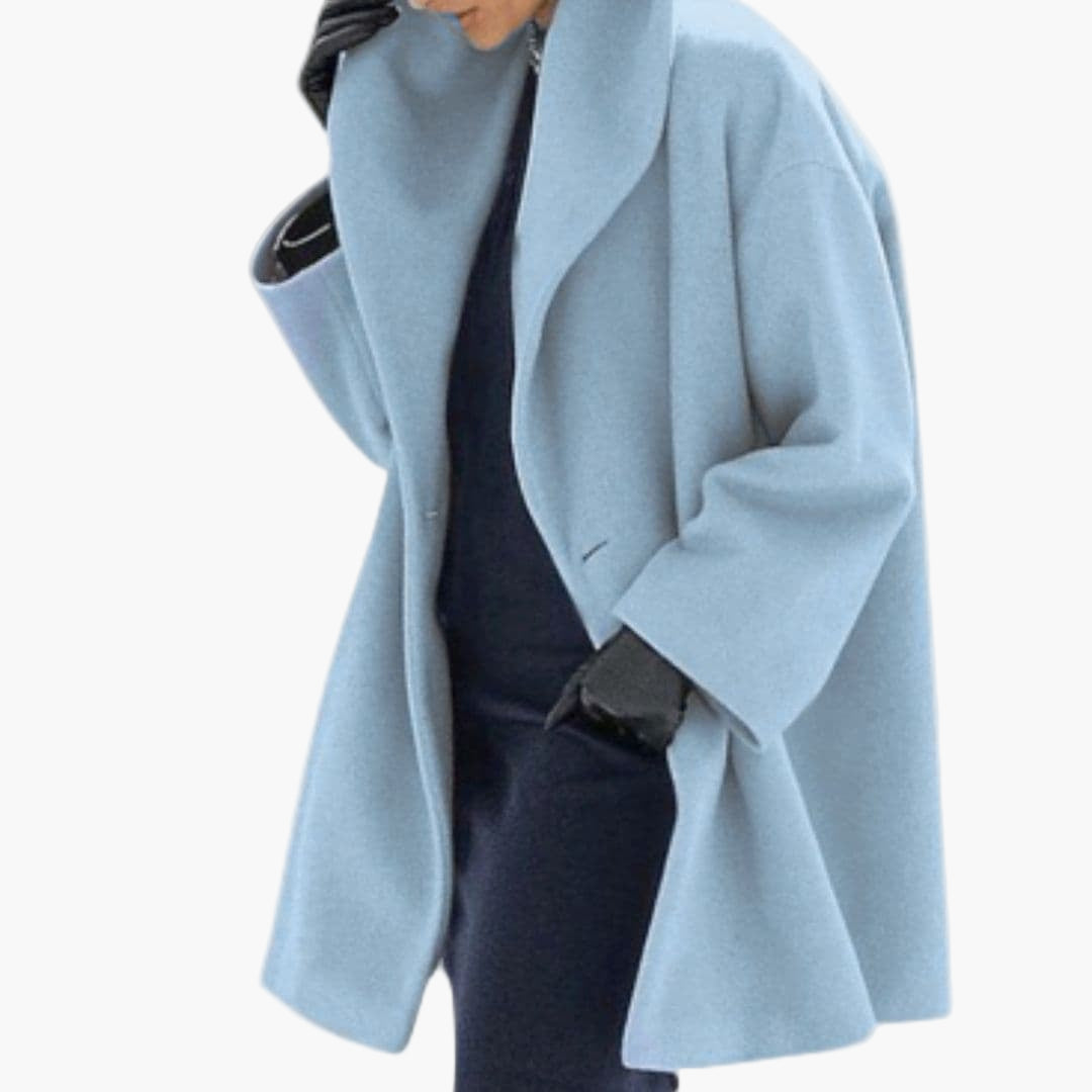 Manteau femme à large col avec Manches Longues
