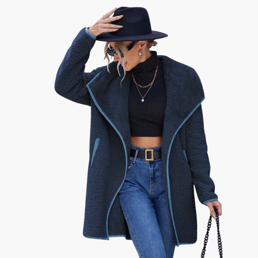 Manteau femme à ouverture frontale