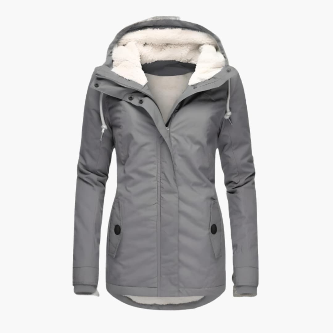 Manteau femme d’hiver avec capuche et doublure intérieure complète