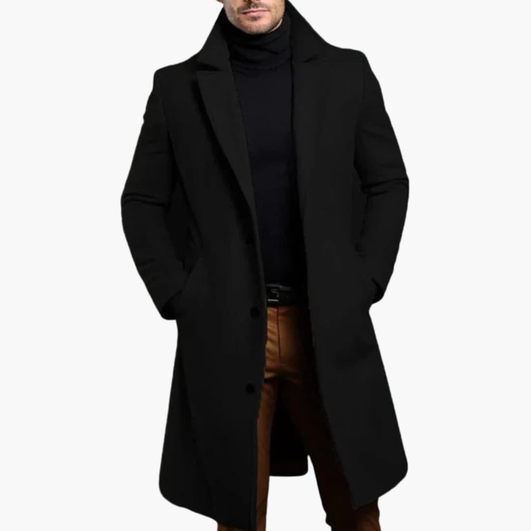 Manteau homme avec col structuré et fermeture boutonnée