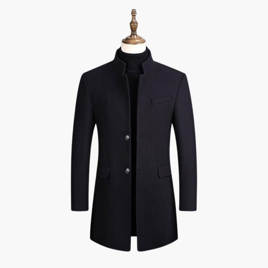 Manteau homme en laine mélangée avec col montant