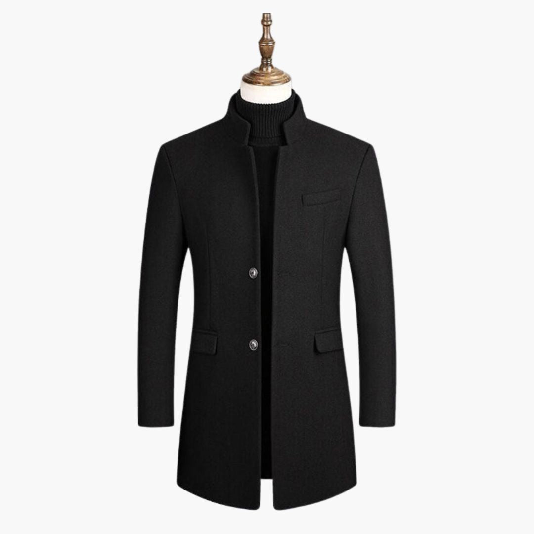 Manteau homme en laine mélangée avec col montant
