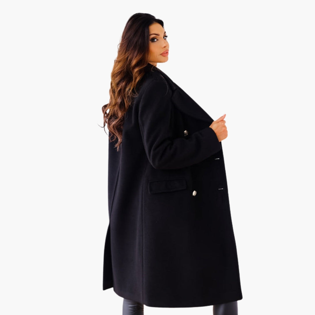 Manteau long femme avec devant croisé