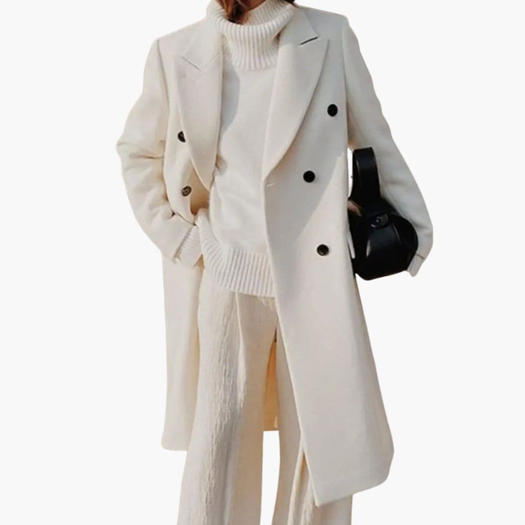 Manteau long femme avec fermeture par boutons