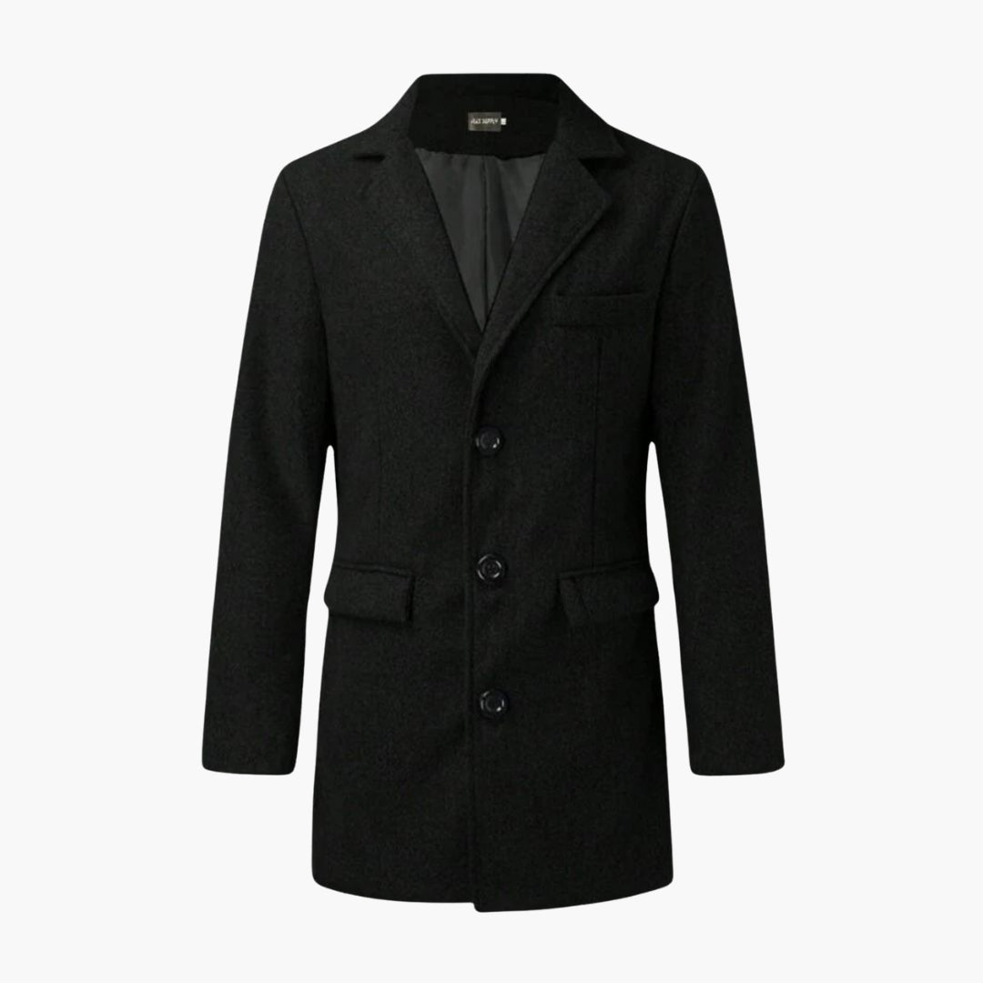 Manteau long homme avec boutons et poches