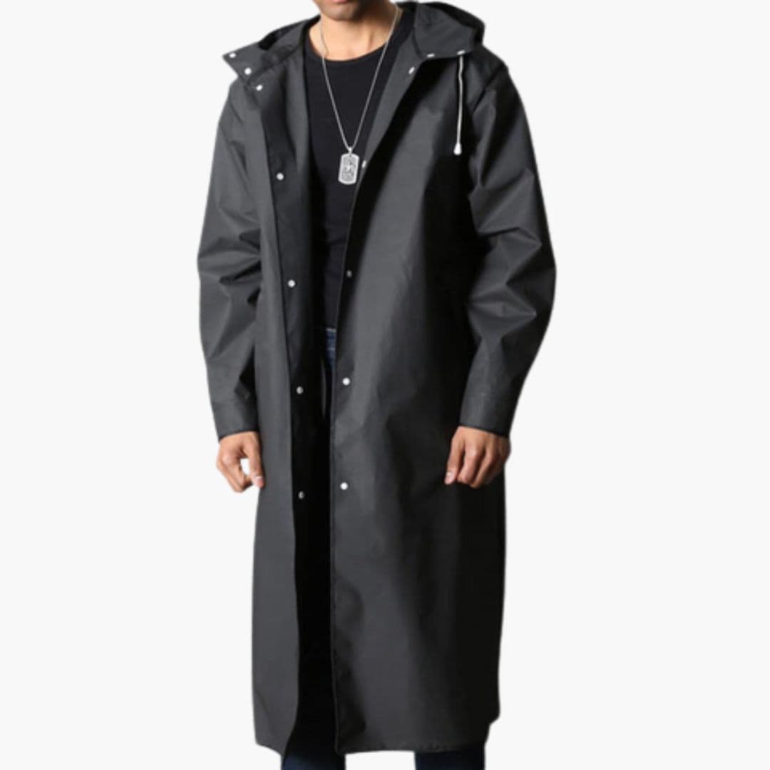 Manteau long homme avec capuche intégrée