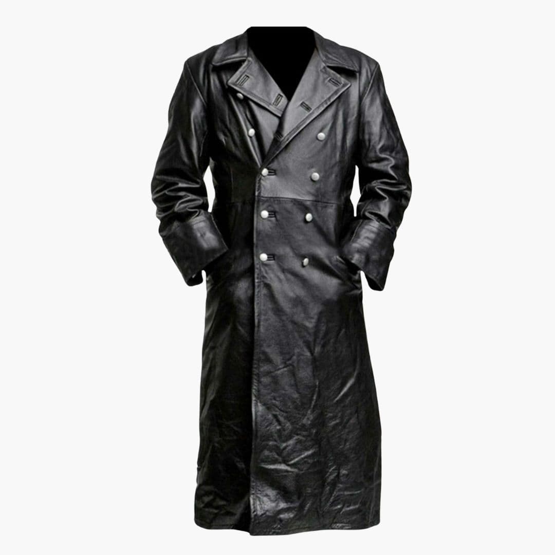 Manteau long homme avec col à revers large