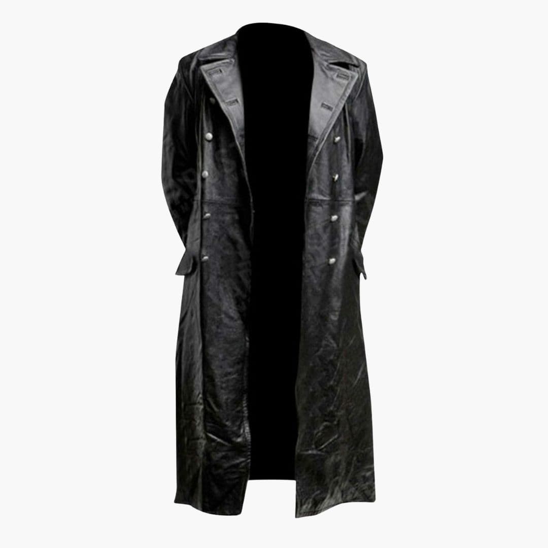 Manteau long homme avec col à revers large