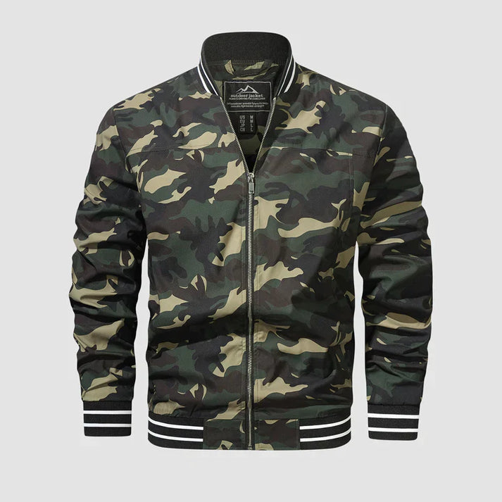 Veste légère homme | Coupe bomber zippée, col et poignets côtelés | Style bicolore idéale mi saison