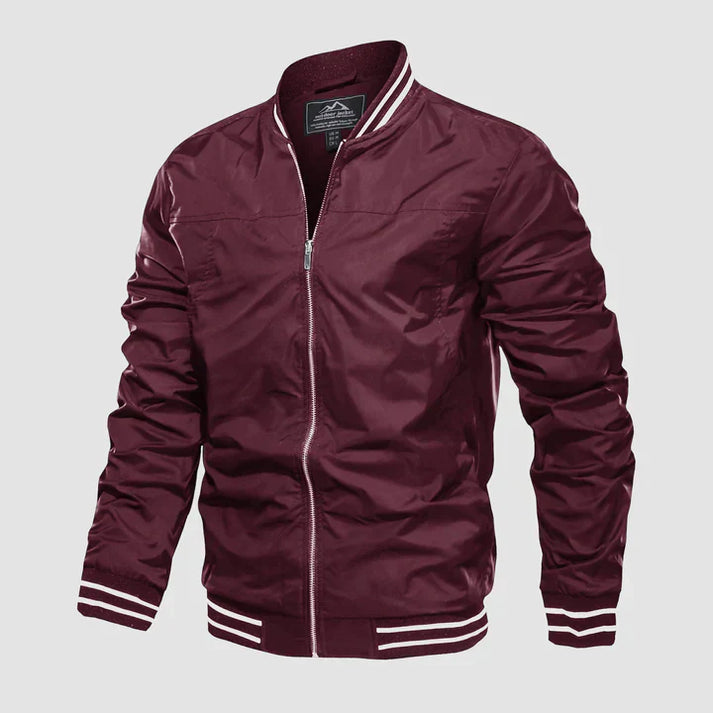 Veste légère homme | Coupe bomber zippée, col et poignets côtelés | Style bicolore idéale mi saison