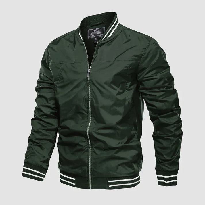 Veste légère homme | Coupe bomber zippée, col et poignets côtelés | Style bicolore idéale mi saison
